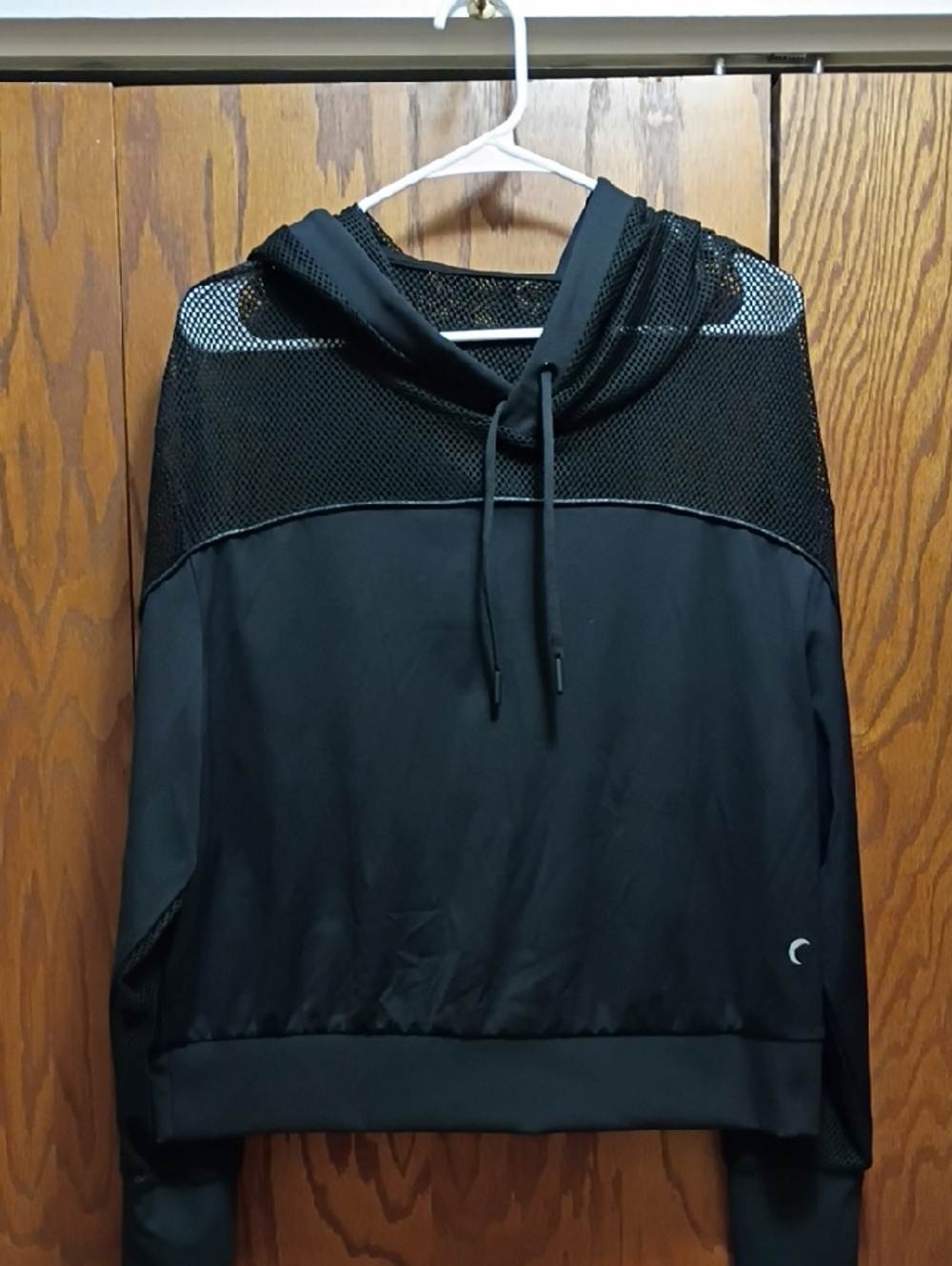 Zyia ActiveBlack Mesh Panel Hoodie Sweatshirt